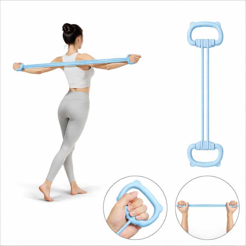 XDHARMISHT Figure 4 Resistance Band for Women Chest Expander with Handles Silicone Yoga Strap(Multicolor)