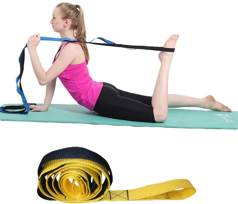 Fitcozi xtra Thick Exercise for Workout Yoga Fitness -Yellow-Black-1pcs Polyester Yoga Strap(Yellow, Black)