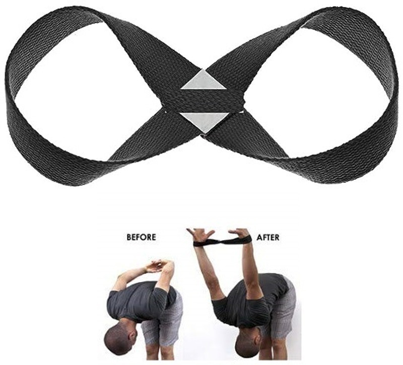 Fitcozi Yoga Strap For exercise, Dancing Comfortable for all Execrise Yoga Strap Cotton Yoga Strap(Black)