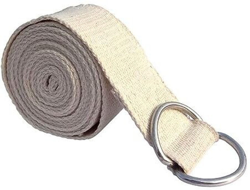GSI 100% Soft Cotton Yoga Strap and Stretching Belt Cotton Yoga Strap(White)