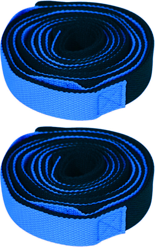 Manogyam 100% Organic Cotton Eco Friendly Cotton Yoga Mat Stretch Strap with Loops Nylon Nylon Yoga Strap(Blue, Black)