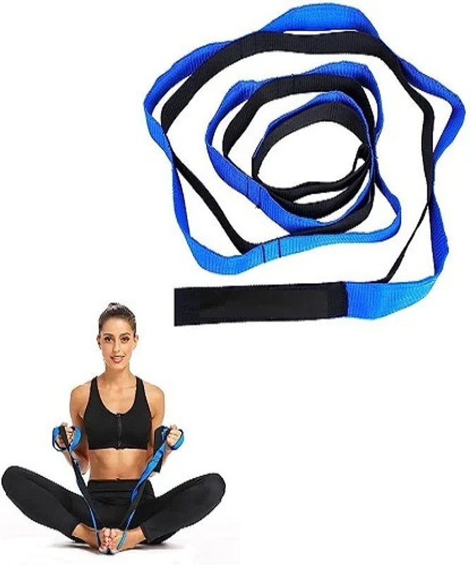Fitcozi Yoga Strap for Stretching, Yoga Bands for Yoga Polyester Yoga Strap(Blue, Black)