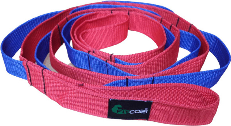 Fitcozi Women and Men Extra Thick Exercise for Workout Yoga Fitness Cotton Yoga Strap Polyester Yoga Strap(Blue, Pink)