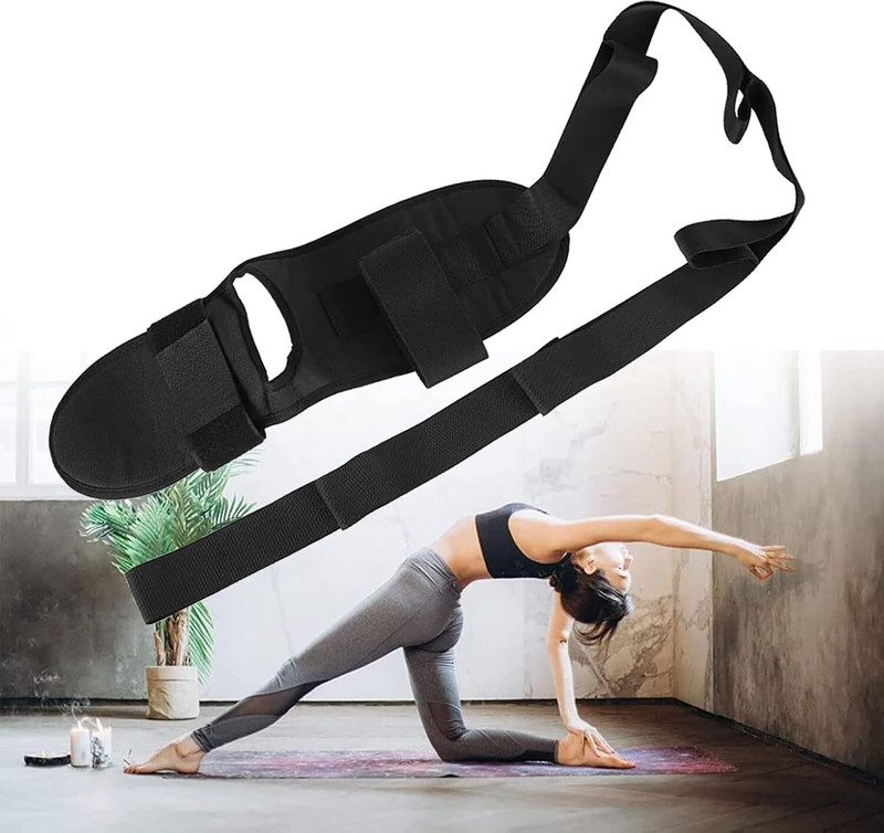 Gora Foot Stretcher with Durable Buckle for Stretching and Rehabilitation Nylon Yoga Strap(Black)