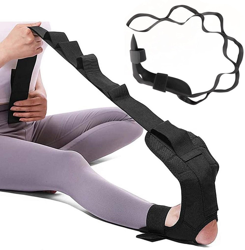 NIRMATSARAY 1pc black yoga belt stretching | yoga belt for women -men for Exercise Fitness Nylon Yoga Strap(Black)