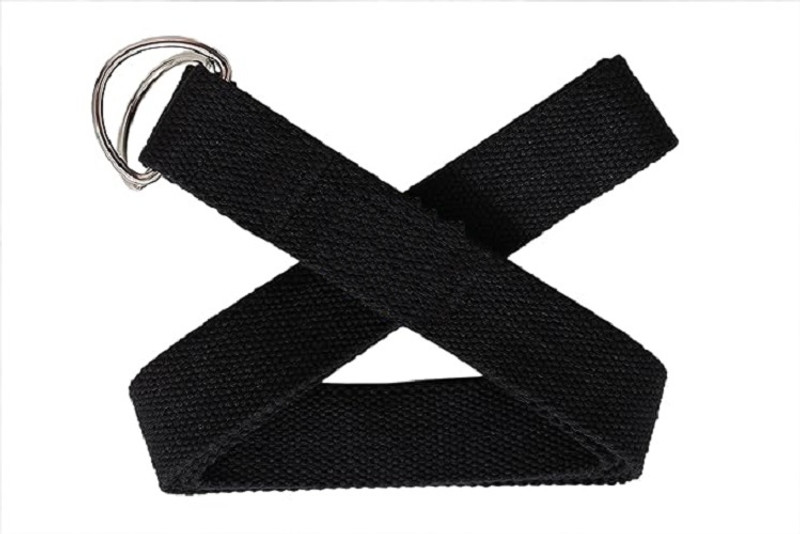 Fitcozi Props Rops For Safe & Challenging Yoga Posture, Yoga Belt for Men- Women Cotton Yoga Strap(Black)