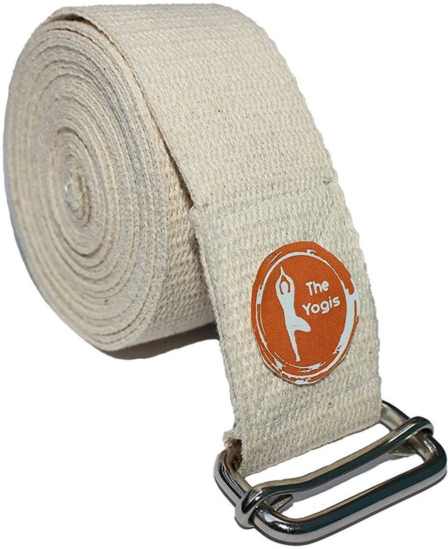 The Yogis Yoga Belt 8 Feet Length Yoga Props Cotton Yoga Strap(White)