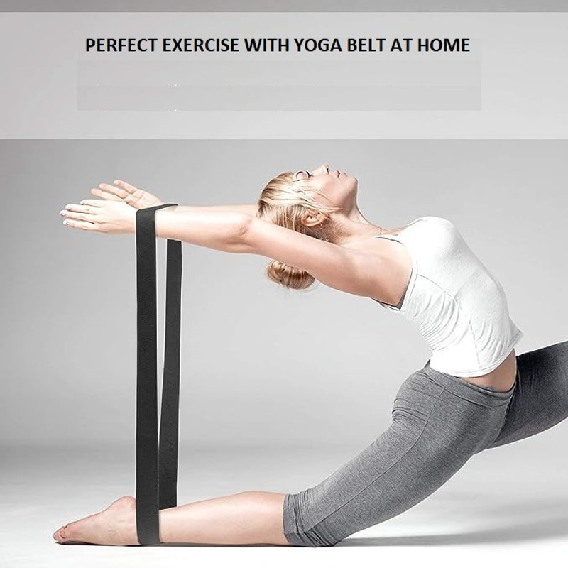 Fitcozi Yoga Cotton Yoga Strap & Stretching Belt Ideal for Yoga, Pilates, Therapy Cotton Yoga Strap(Black)
