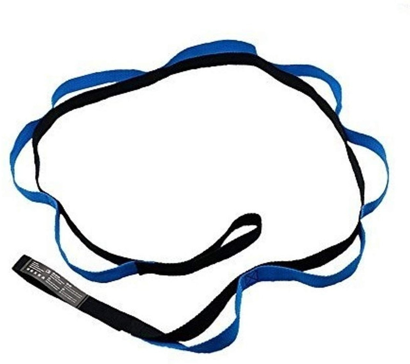 Adrenex by Flipkart Multi Grip 10 Loop Non Elastic Exercise Stretch Strap for Flexibility Training Polyester Yoga Strap(Blue)