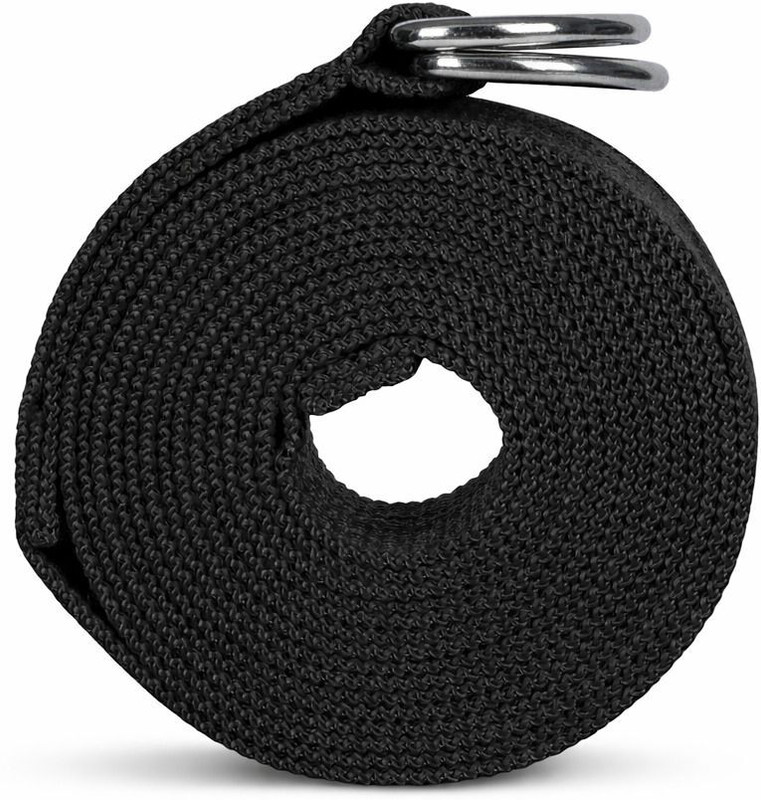 LIKEPRO Stretch Yoga Strap with Double Metal Rings Non Slip Durable Cotton Cotton Yoga Strap(Blue)