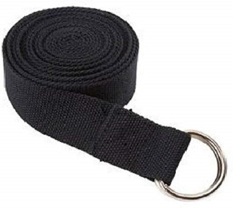 Fitcozi Yoga Strap Super Soft Organic Cotton- Perfect for Stretching Cotton Yoga Strap(Black)
