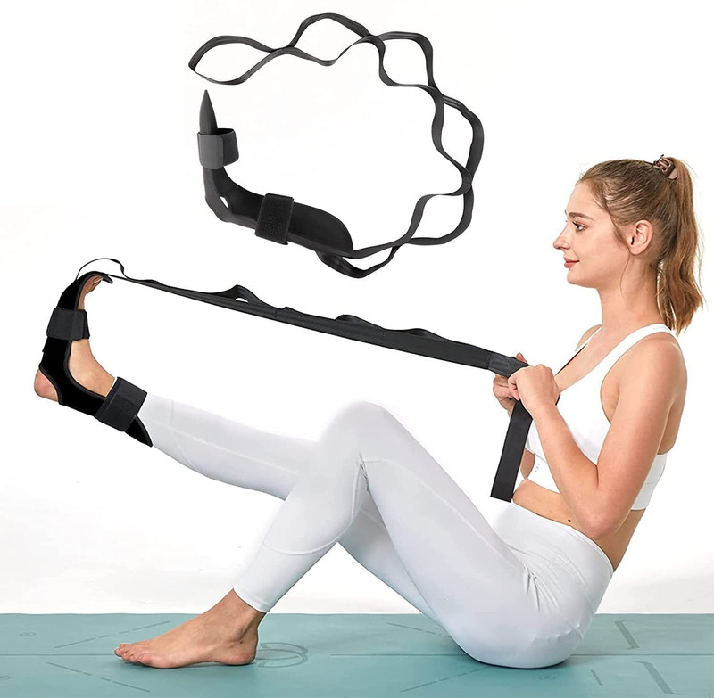 LAKSHMINARAYAN SALES 1cps yoga belt/Foot Leg stretching for Yoga Exercise Fitness Rehabilitation Polyester Yoga Strap(Black)