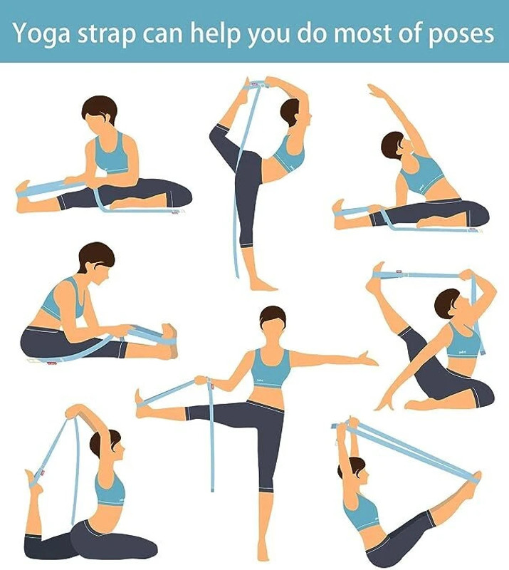 Ftcozi Cotton Yoga Strap For Gymnastics and Flexibility Cotton Yoga Strap(White)