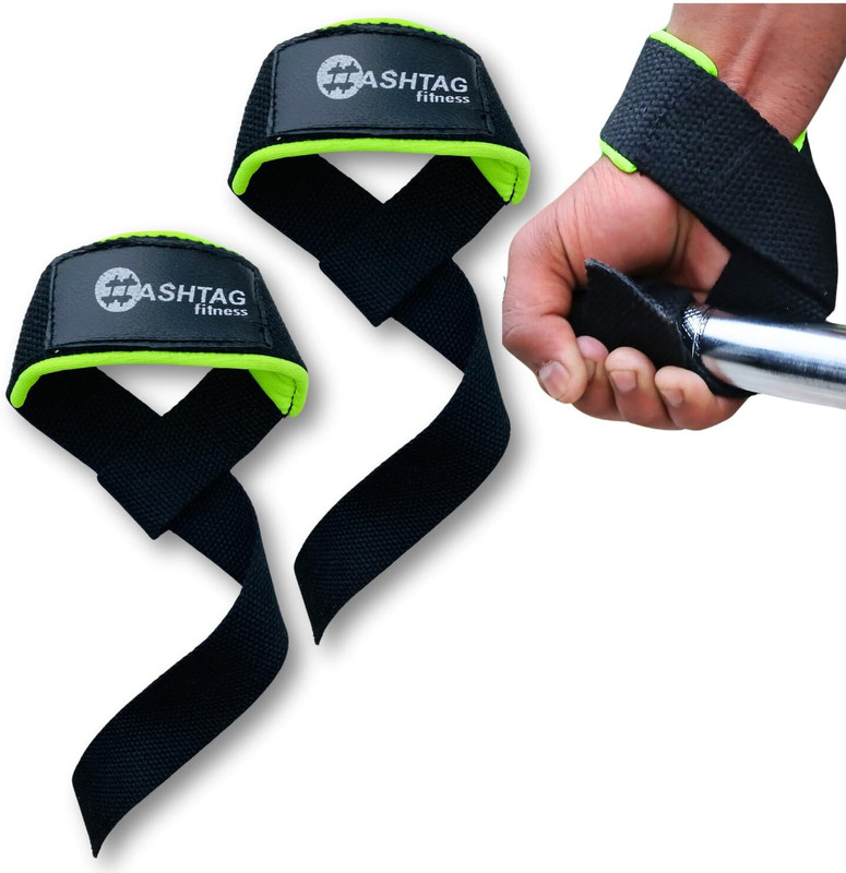 HASHTAG FITNESS deadlift strap, pull up straps, cotton Weightlifting Straps For Grip Cotton Yoga Strap(Black)