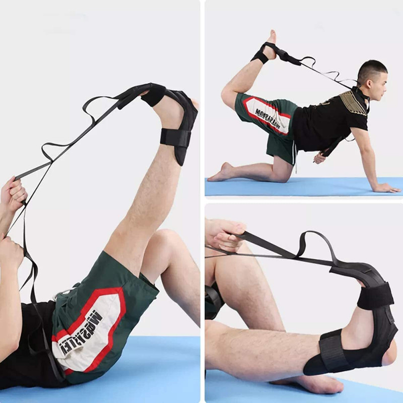 Quinergys Foot Exercise Equipment for Yoga Polyester, Cotton Yoga Strap(Black)