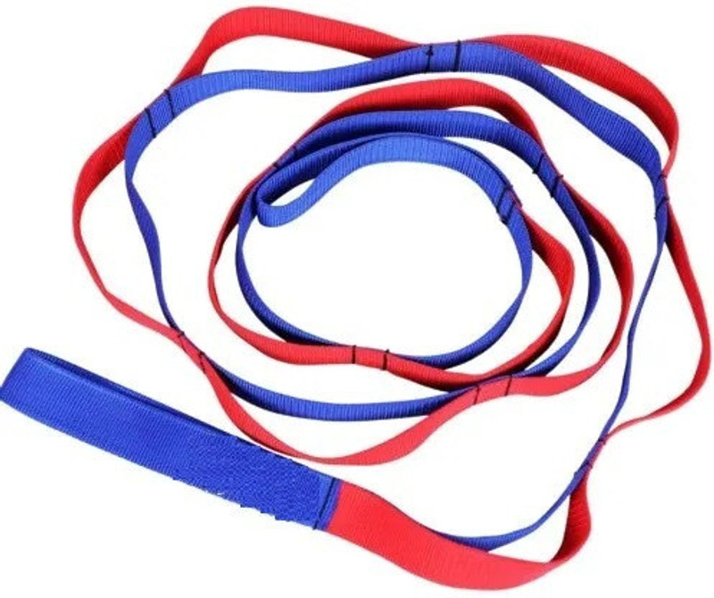Fitcozi Yoga Belt for Women Men, 5 Loops Foot Stretcher Strap Polyester Yoga Strap(Blue, Red)