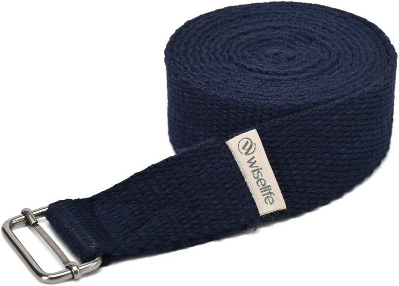 Wiselife Yoga Stretch Belt/Strap|Best for Daily Stretching, Yoga, Physical Therapy, Fitness Cotton Yoga Strap(Blue)