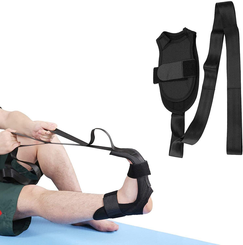 Quinergys Hamstring Achilles Tendonitis | Leg Stretcher Polyester, Cotton Yoga Strap(Black)