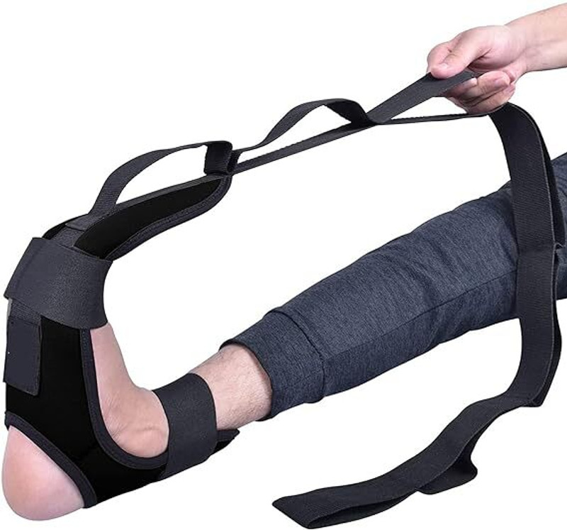 mbuys Leg Stretching Strap Belt for Foot Exercise Nylon Yoga Strap(Black)