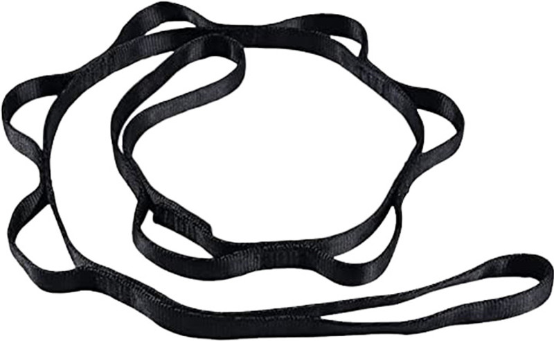 The Yogis Yoga Belt 8 Loop for Women and Men Extra Thick Exercise for Workout Yoga Fitness Cotton Yoga Strap(Black)