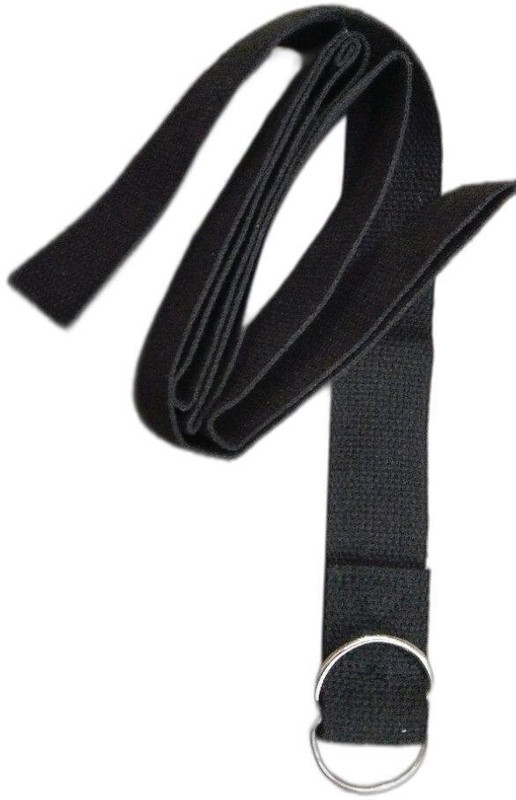 black hans Stretch Bands with Adjustable Cotton Yoga Strap(Black)