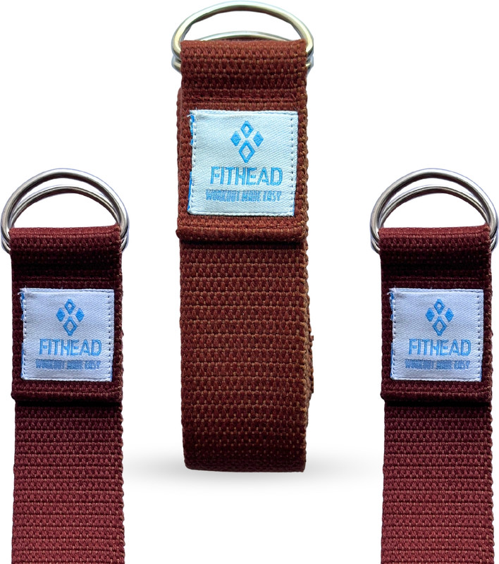 FitHead Yoga Strap For Women & Men For Stretching Yoga Belt For Exercise & Workout Mat Cotton Yoga Strap(Brown)