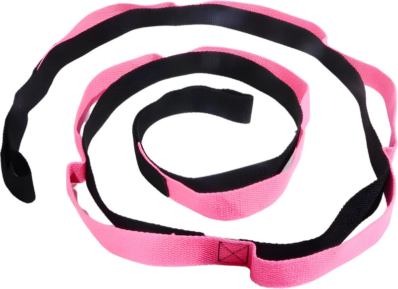 ShopiMoz 9 Loops Stretching Strap for Fitness Physical Therapy Pilates Nylon Yoga Strap Nylon Yoga Strap(Pink)