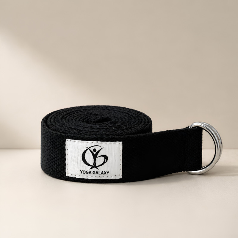 YOGA GALAXY YOGABELT-01 Cotton Yoga Strap(Black)