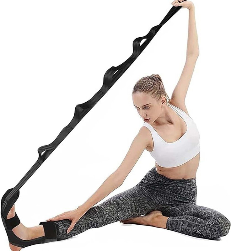 FITLOGAN Yoga Strap & Yoga Brick / Block for Exercise, Yoga Workout Nylon Yoga Strap(Black)