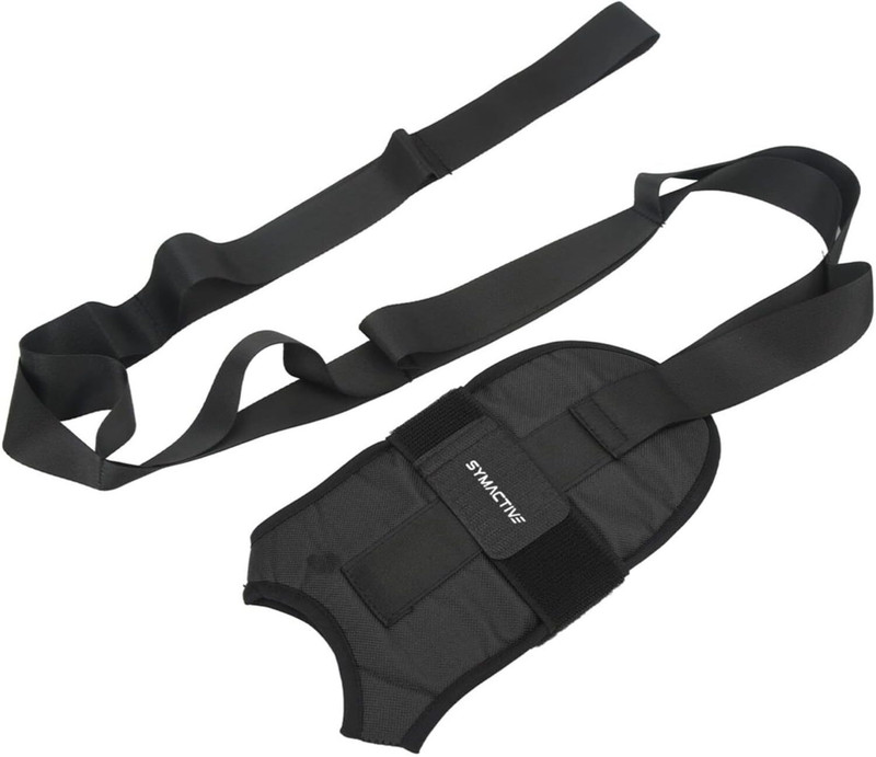 Akshify Yoga Leg Stretcher Strap for Flexibility, Hamstring Stretcher, Therapy Belt Nylon Yoga Strap(Black)