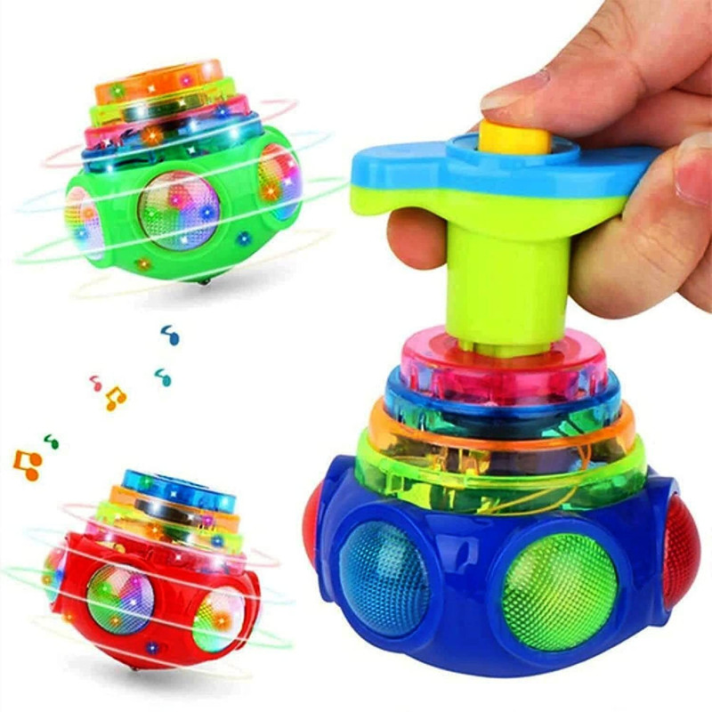 Prep LED Light Sound UFO Top Toy LED Music Flashing Spinner Gift Toy Kids Yoyo Bearing(Pack of 0)