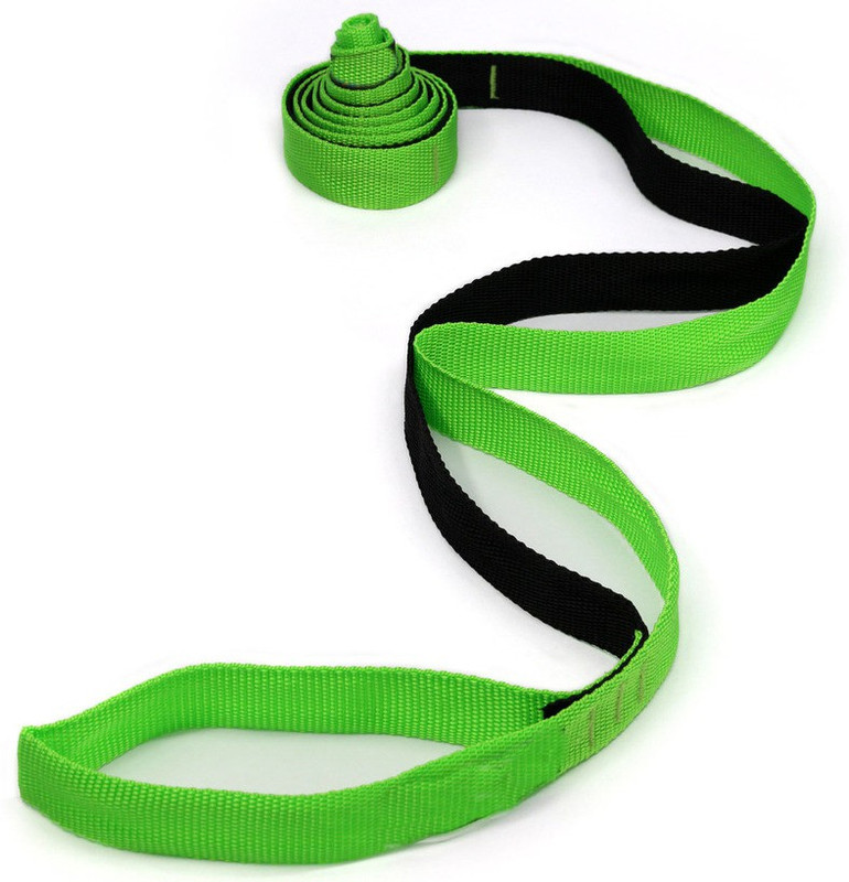 Sahni Sports Stretch Out Polyester, Nylon Yoga Strap(Black, Green)