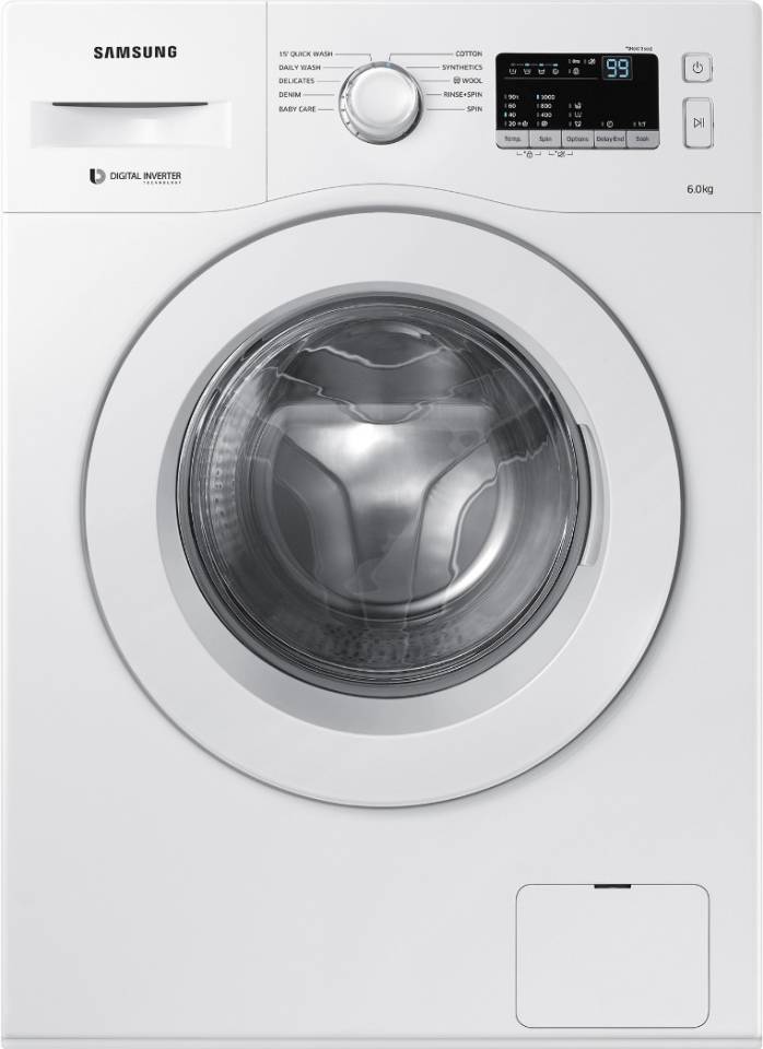 Samsung 6 kg Fully-Automatic Front Loading Washing Machine (WW60M206LMW/TL, White)