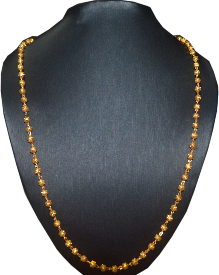 Radhekrishna SINGLE LINE BALL MALA Gold 