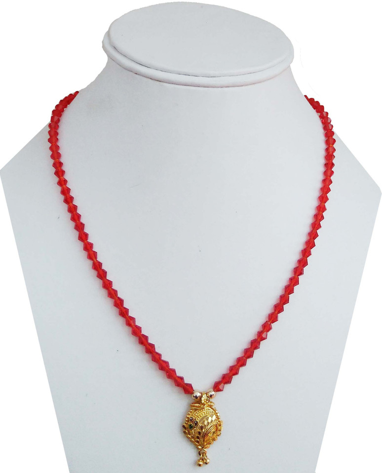 Red Beads Mangalsutra Alloy Mangalsutra 