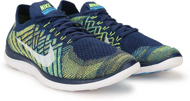 Nike Free 4 0 Flyknit Running Shoes For Men Buy Brave Blue White Black Volt Color Nike Free 4 0 Flyknit Running Shoes For Men Online At Best Price Shop Online For Footwears In India