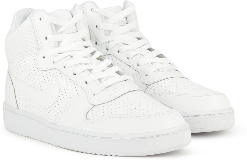 nike court borough mid white sneakers