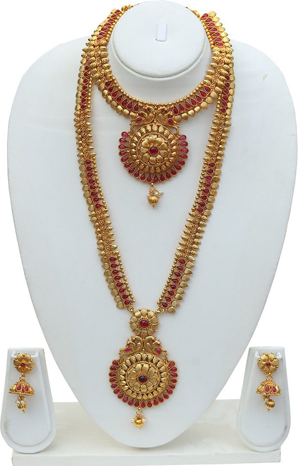 Ruby Copper Plated Copper Necklace Set 