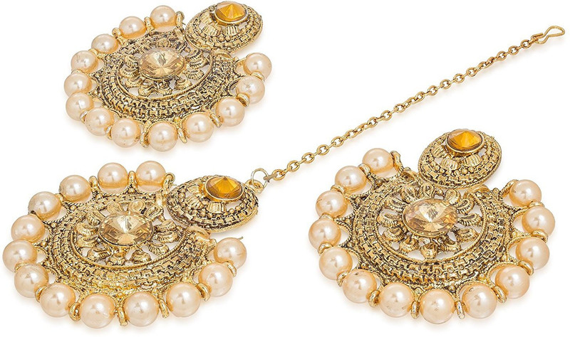 earrings with maang tikka flipkart