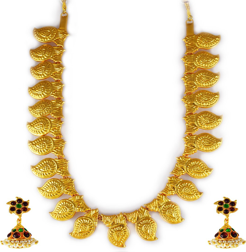 Gold Plated Gold Metal Chain Necklace 