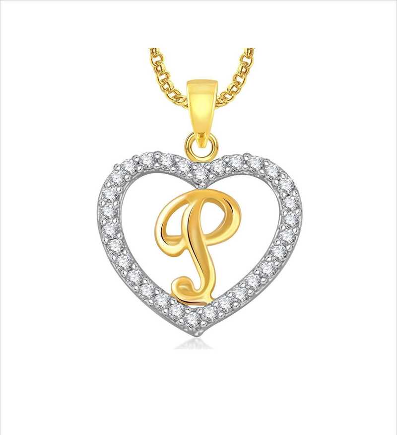 Stylish Teens Dazzling Alphabet P Letter Heart Locket With Chain For Men And Women Boys Girls Gold Plated Alloy Locket Price In India Buy Stylish Teens Dazzling Alphabet P Letter Heart Locket