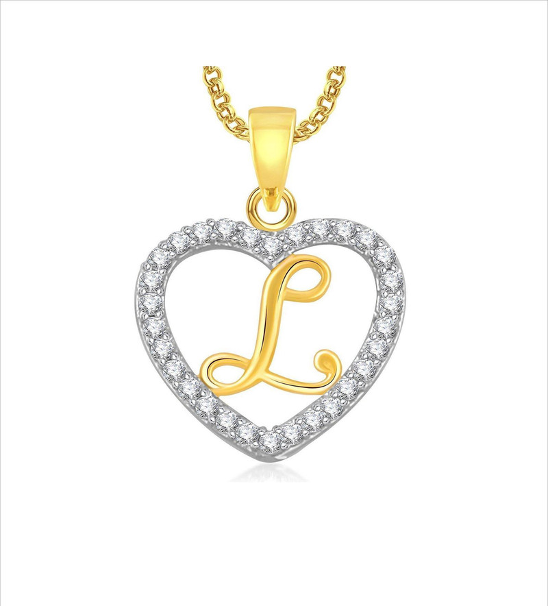 Letter Heart Locket With Chain 