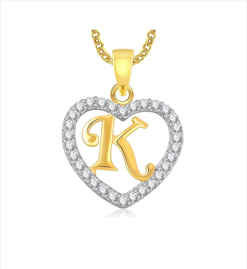 Letter Heart Locket With Chain 