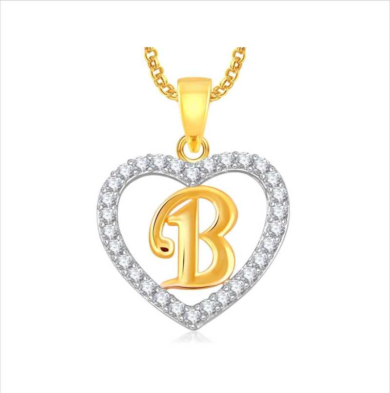 pic B Letter Design For Girls myki stylish alphabet b letter heart locket with chain for men and women boys girls gold plated alloy locket