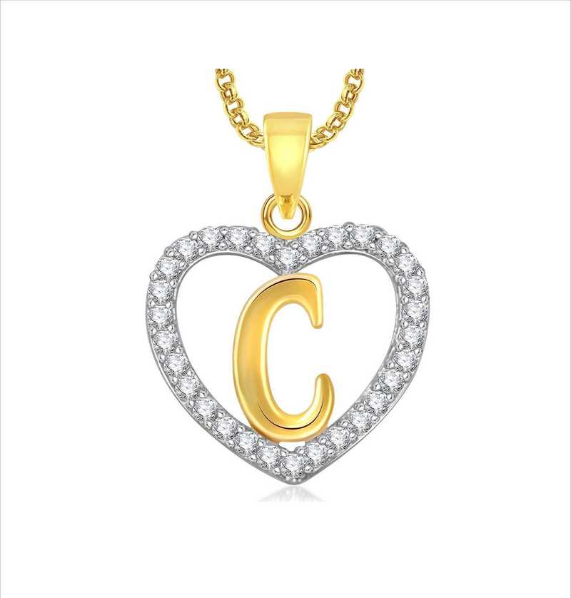 Myki Glamorous Alphabet C Letter Heart Locket With Chain For Men And Women Boys Girls Gold Plated Alloy Locket Price In India Buy Myki Glamorous Alphabet C Letter Heart Locket With Chain