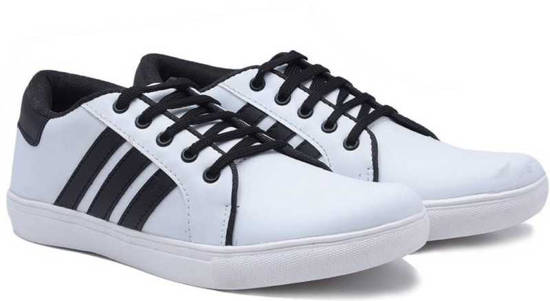 Gubatti White Black Lace Up Sneakers Shoes Casual Shoes