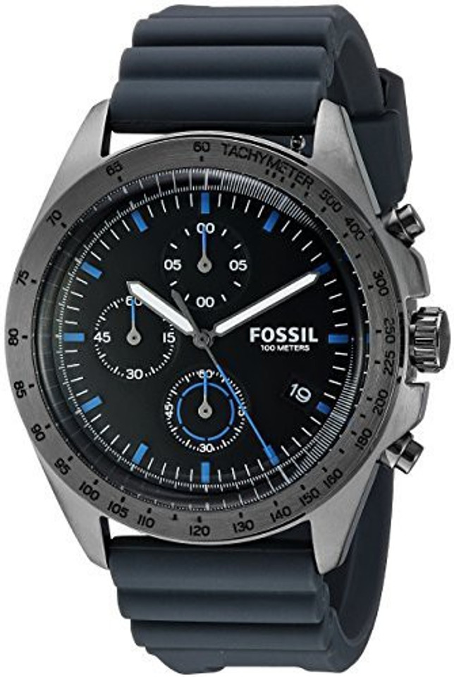 fossil men's silicone strap sport watch