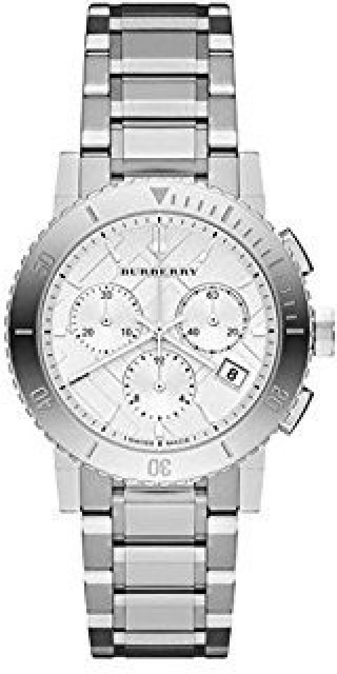 burberry silver watch womens