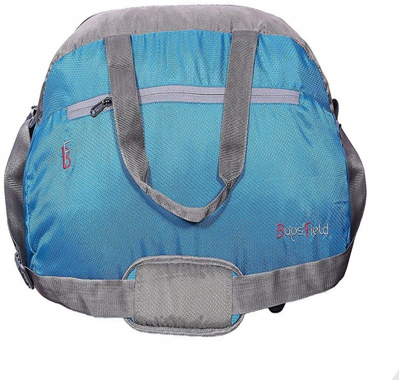 turquoise duffle bag