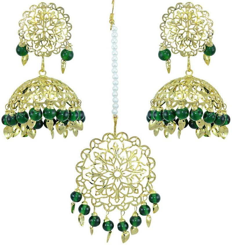 earrings with maang tikka flipkart